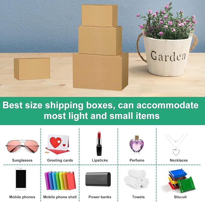 36Pcs Shipping Boxes,8x6x6 & 9x6x4 & 10x7x5 Mix and match Small Shipping Boxes,3 Sizes 12PCS Each shoe boxes cardboard.