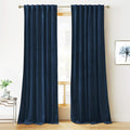 RYB HOME Velvet Curtains - Blackout Curtains for Living Room,Thermal Insulated Noise Reducing Panel Soft Luxury Vertical Sense Window Decor for Cottage Farmhouse, Navy Blue, W52 x L120 inch, 2 Panels