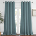 NICETOWN Blackout Greyish Blue Curtains & Drapes for Living Room - Thermal Insulated Solid Grommet Sound Reducing Energy Saving Window Treatments for Porch/Hall, 1 Panel, W52 x L90