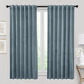 RYB HOME Velvet Curtains 72 inches Length, Back Tab & Rod Pocket Soft Fabric Curtains & Drapes for Bedroom Bathroom Cafe, Stone Blue, W 42 x L 72, 2 Panels Set