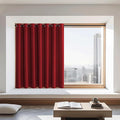 NICETOWN Blackout Curtain 72 inches Long, Grommet Privacy Window Treatment Thermal Insulated Room Darkening Sliding Glass Door Drape for Bedroom, 1 Panel, W100 x L72, Burgundy Red