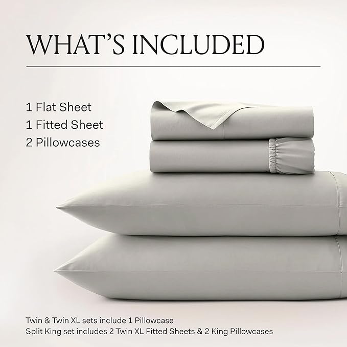 BOLL & BRANCH Signature Hemmed Sheet Set - Twin, White - Luxury 100% Organic Cotton - Includes 1 Flat, 1 Fitted, 2 Pillowcases - Buttery Soft