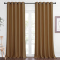 NICETOWN Patio Blackout Curtain Panels - Extra Wide Sliding Door Thermal Insulated Drape, Privacy Room Divider Curtain for Bedroom Office (Gold Brown, 66 x 118 Inch Long)
