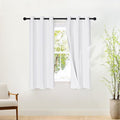 NICETOWN 100% Blackout White Curtains 63 inch Length, Grommet Thermal Insulated Window Treatment Heat Reducing Drapes for Bedroom/Kids Room, W37 x L63, 2 Panels