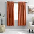 DONREN Terracotta Orange Draperies Curtains for Bedroom - 2 Panels Window Shades Light Blocking Insulated Thermal Curtain Panels for Women Room, 52 x 72 Inch Length