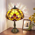 Luxury 12" Tiffany Style Table Lamp with Stained Glass & Baroque Design – Elegant Tiffany Lamp for Living Room, Bedroom, Office Decor | Includes LED Bulb, UL-Certified, Premium Resin Base