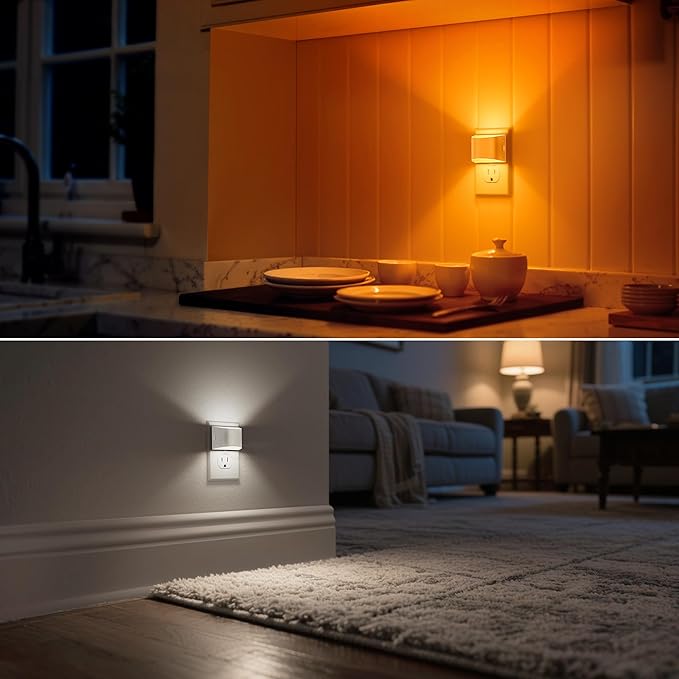DORESshop LED Night Light[2 Pack], White Night Lights Plug into Wall, 3 Level Brightness Adjustable Plug in Night Light, Dusk to Dawn Sensor, Nightlights for Adults, Bedroom, Bathroom, Hallway, 3CCT