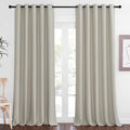 NICETOWN Blackout Natural Window Treatment for Living Room - Energy Saving Thermal Insulated Solid Grommet Sound Reducing Room Darkening Curtain for Bedroom (1 Panel, W66 x L102)