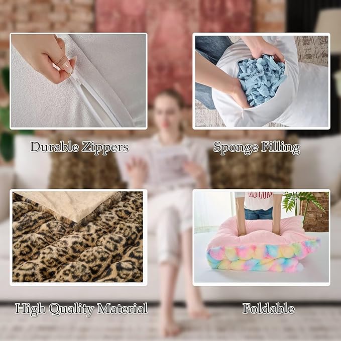 Full Body Pillow 20x54 Inch,Memory Foam Pregnancy Pillow for Side Sleepers,Orthopedic Back Support Maternity Pillow for Women (with Removable Cover)-Leopard Brown
