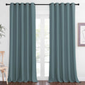 NICETOWN Blackout Greyish Blue Curtains & Drapes for Living Room - Thermal Insulated Solid Grommet Sound Reducing Energy Saving Window Treatments for Porch/Hall, 1 Panel, W66 x L90
