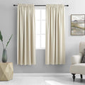 DONREN Cream Beige Room Darkening Curtains for Bedroom 42 x 63 Inch Length Thermal Insulated Rod Pocket Curtains,1 Pair