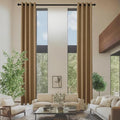 Linen Curtains 166 inch Length 2 Panels for High Ceiling Extra Long Thick Faux Linen Window Drapes Burlap Textured Curtains with Grommet for 2 Story High Living Room (52x166 Light Coffee)