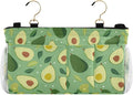 Bedside Caddy Hanging Bunk Bed Caddy Bed Organizer Hanging Pocket with 2 Hooks Bedside Storage Organizer Pocket Bag Holder Green Avocado and Leaf