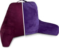 Husband Pillow Aspen Mauve Purple, Standard+ Reading Pillow Bed Rest Chair, Two-Sided Reversible Fabric, Large Lounge Cushion Adult Backrest with Arms, Comfy Back Support for Sit Sitting Up, Washable