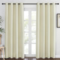 NICETOWN Blackout Living Room Curtain 84 inches Long - Thermal Insulated Grommet Room Darkening Window Treatment Sound Dampening Drape for Bedroom (Beige, W52 x L84, 1 Panel)