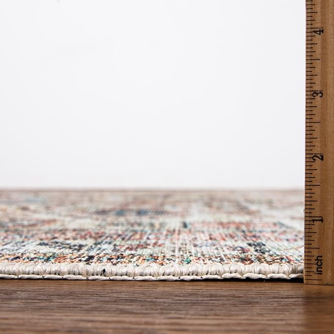 Keen Home Design 2x10 Rug - Machine Washable Runner Rug with Non-Slip Backing, Ideal for Hallway, Entryway, Kitchen, Laundry Room - Vintage, Easy Clean, Durable, Low Pile - (2'6" x 10')