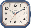 4.5" Vintage Retro Analog Alarm Clock, Super Silent Non Ticking Clock with Manual Light, Snooze, Battery Operated, Simply Design, for Living Room, Bedroom, Bedside, Desk(Blue)