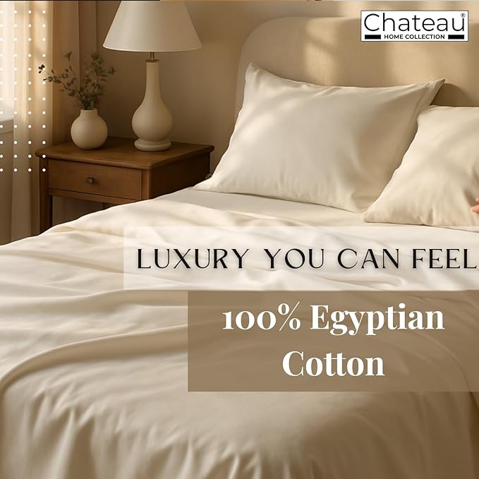 100% Cotton Sheets King Size Sheets Set With Fitted Sheet & Pillowcase Sets, 400 Thread Count Sateen Weave 4 Piece Deep Pocket King Sheet Set, Soft & Comfy Naturally Cool Luxury Bedding- Navy
