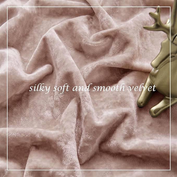 SMILETIME Pink Crushed Velvet Curtains 52x96 inch Luxurious Thermal Insulated Soundproof Drapes for Living Room Bedroom Office Soft and Durable Light-Filtering Window Treatments, 2 Panels