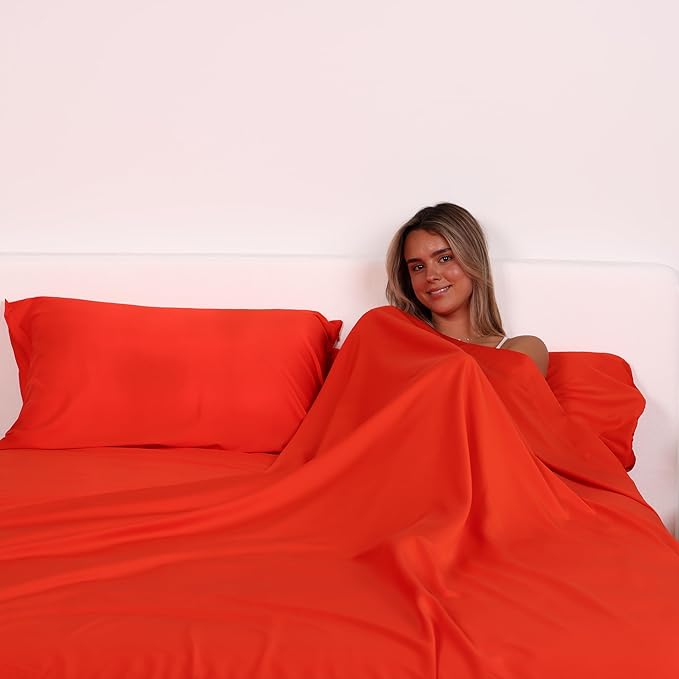 THE LAD COLLECTIVE 2.0 Bedding Set - 4 Piece Sheet & Pillow Case Set, Custom Blend, Soft, Comfortable, Temperature Regulating, & Easy-to-Use - (California King, Sedona)