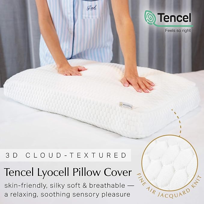 Aricove Bed Pillow for Sleeping, Side Sleeper Pillow for Adults, King Size, Adjustable Firm Memory Foam & Soft Microfiber Fill, Neck and Shoulder Support