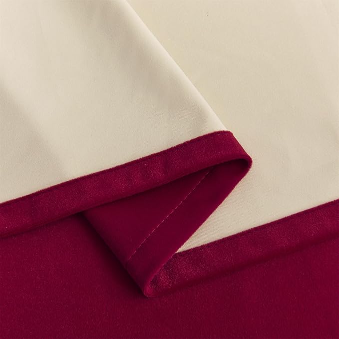 Joydeco Customized Curtains, 100% Blackout Curtains for Bedroom and Living Room, Heavy Duty Luxury Thermal Insulated Red Velvet Curtains Rod Pocket & Back Tab 1 Panel, Custom Size