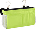 KOPIRIT Neon Yellow Bedside Caddy Storage Bag Bedside Organizer for Headboards Bunk Beds Organizer Caddy Hanging Shelf 6 Pockets with Hooks for Magazine Water Bottle Holder