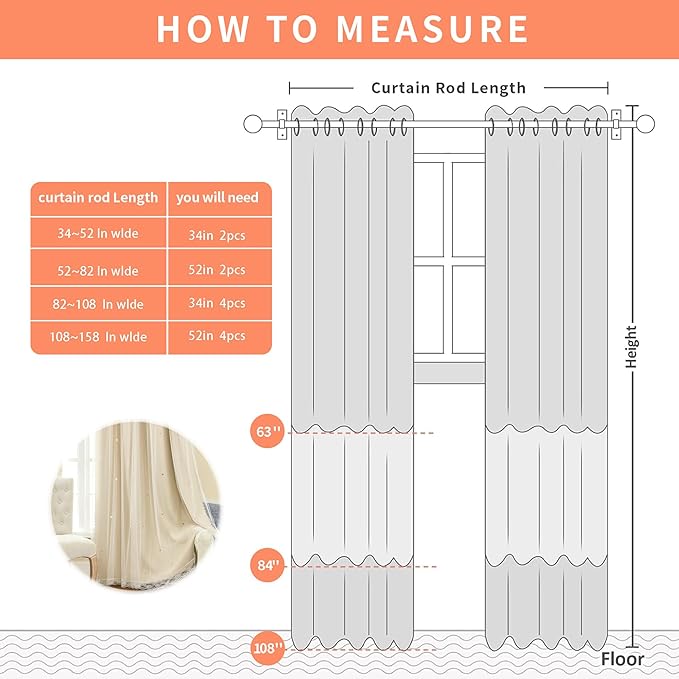 XiDi Curtains for Bedroom Decor Beige34/63/1
