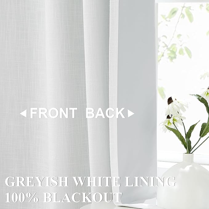Vision Home White Full Blackout Curtains 63 inch for Bedroom Thermal Insulated Room Darkening Window Treatment Set Rod Pocket Back Tab Modern Soundproof Pure White Drapes 2 Panels 50" Wx63 L