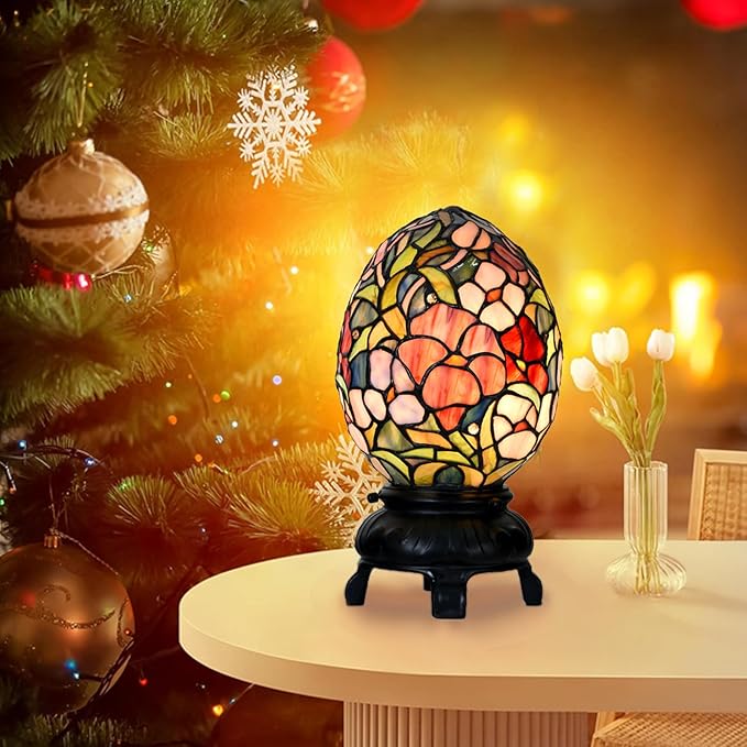 Egg Lamp - 12" H - Stained Glass Lamp - Unique Lamps - Tiffany Lamp Style (Egg lamp)
