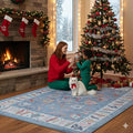Fame Rugs Blue Modern Oushak Rug 5x7, Washable Vintage Turkish Colorful Oriental Antique Inspired Area Rugs, Luxury Living Room Bedroom (381LB, 5' x 7')