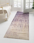 Unique Loom Del Mar Collection Area Rug - Jennifer (2' x 8' Runner, Purple/ Ivory)