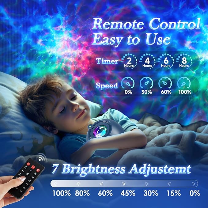 PIKOY INS Northern Lights Projector Star Projector Brown