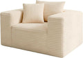 Single Sofa Foam Couch Sofa for Small Spaces, Giant Bean Bag Chair, Comfy Sofas with Removable Cover Furry Couch Pillows for Living Room, Bedroom, Apartment, Dorm, Office