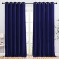 NICETOWN Blackout Curtains Panels for Bedroom - 3 Pass Microfiber Noise Reducing Thermal Insulated Solid Ring Top Blackout Window Drapes (2 Panels, 66 x 90 Inch, Navy Blue)