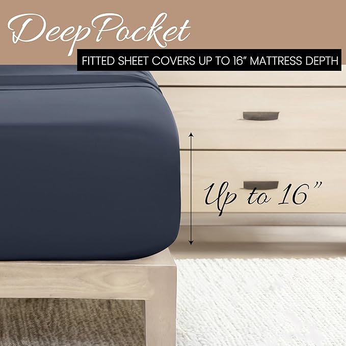 Linen Market Queen Sheet Set 4 Piece - Ultra Comfortable & Breathable Cooling Queen Bed Sheets - Deep Pocket & Wrinkle-Free Sheets Fits 16" Mattress - Extra Soft & Oeko-TEX Certified - Stone