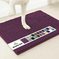Muddy Mat® AS-SEEN-ON-TV Highly Absorbent Microfiber Door Mat and Pet Rug, Non Slip Thick Washable Area and Bath Mat Soft Chenille for Kitchen Bedroom Indoor and Outdoor - Dark Purple 48" x 60"