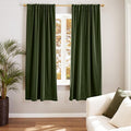 Lazzzy Velvet Blackout Curtains Thermal Insulated Room Window Drapes Super Soft Luxury Curtains for Living Room Bedroom Rod Pocket 2 Panels, Moss, 52" W x 72" L