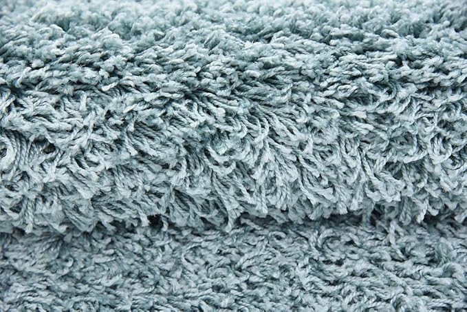Unique Loom Solid Shag Collection Area Rug (4' 1" x 6' 1" Rectangle, Light Slate Blue)