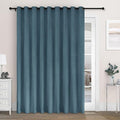 Macochico 100" Wx84 L Teal Blue Full Blackout Curtains for Sliding Door, Thermal Insulated Drapery for Living Room Bedroom Windows Patio Door, Modern Chenille Grommet Curtains with Tieback 1 Panel