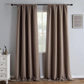 Blackout Curtains 108 Inch Length 2 Panels Set, Black Out Curtains for Bedroom 108 Inch Long, Rod Pocket Energy Saving Room Darkening Drapes for Living Room Window Khaki(W52 x L108)