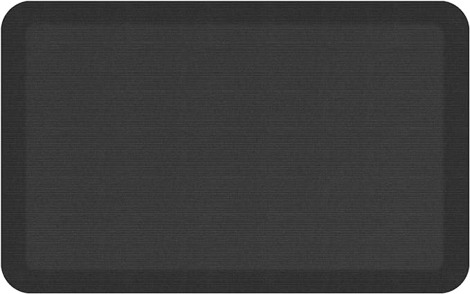 NewLife by GelPro Ergo-Foam Cushioned Anti-Fatigue Standing Kitchen Floor Mat, Padded Stain-Resistant, Waterproof, Non-Slip Comfort Padded Desk/Office Mat - 20" x 32", Grasscloth Charcoal