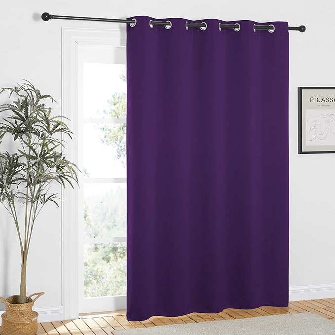 NICETOWN Royal Purple Blackout Curtains 84 inch Length, Grommet Top Room Darkening Drapes for Bedroom Living Room, Light Blocking Window Covering for Privacy (W66 x L84 Inch, 1 Panel)
