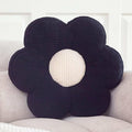 Kcvvcr Flower Pillow, Cute Daisy Decorative Pillow for Bed, Soft Home Decor Floor Seating Cushion (Black, 14.9 Inches)