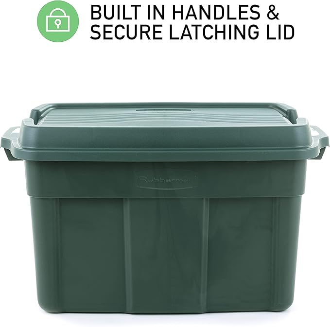 Rubbermaid 3 Pack High Top Storage Containers for Garage and Home Use, 37 Gallon