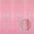 GOER 3.2 ft x 8.2 ft Foil Fringe Curtains Party Photo Backdrop Party Streamers for Birthday,Graduation,New Year Eve Decorations Wedding Decor(4 Packs,Candy Pink)