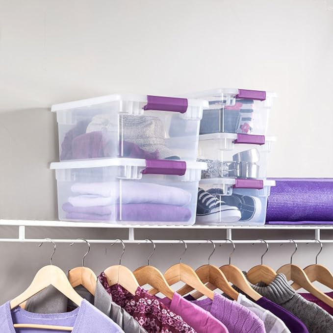 Sterilite 36-Pack ClearView Latch Box, Stackable Storage Organizer Bins for Home, 6 Quart