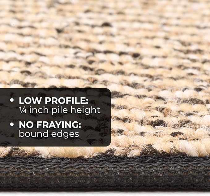 House, Home and More Skid-Resistant Carpet Indoor Area Rug Floor Mat - Black Ripple - 4 Ft X 6 Ft - Non Slip Rubber Backing, Stain Resistant, Dog Friendly, Living Room Bedroom Kitchen Entryway
