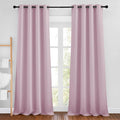 NICETOWN Baby Pink Room Darkening Bedroom Curtains 96 inches Long, Grommet Thermal Insulated Room Darkening Window Treatments Sound Reducing for Living Room, W46 x L96, 2 Panels