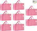 Moving Bags Heavy Duty Extra Large, Moving Boxes, Moving Supplies Essentials,Storage Bins with Lids, Plastic Packing Totes, Storage Bags for Clothes with Handles & Zippers(Pink, 8 Pack)